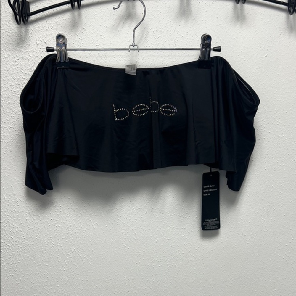 Bebe Black Embellished Crop Top